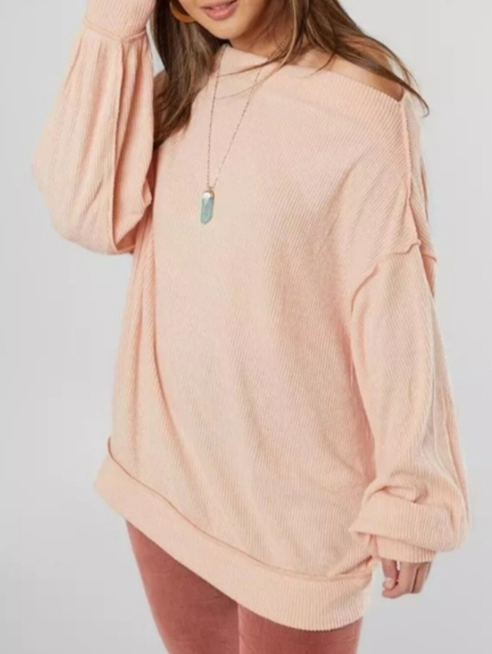 Free People Main Squeeze Hacci Oversized Top